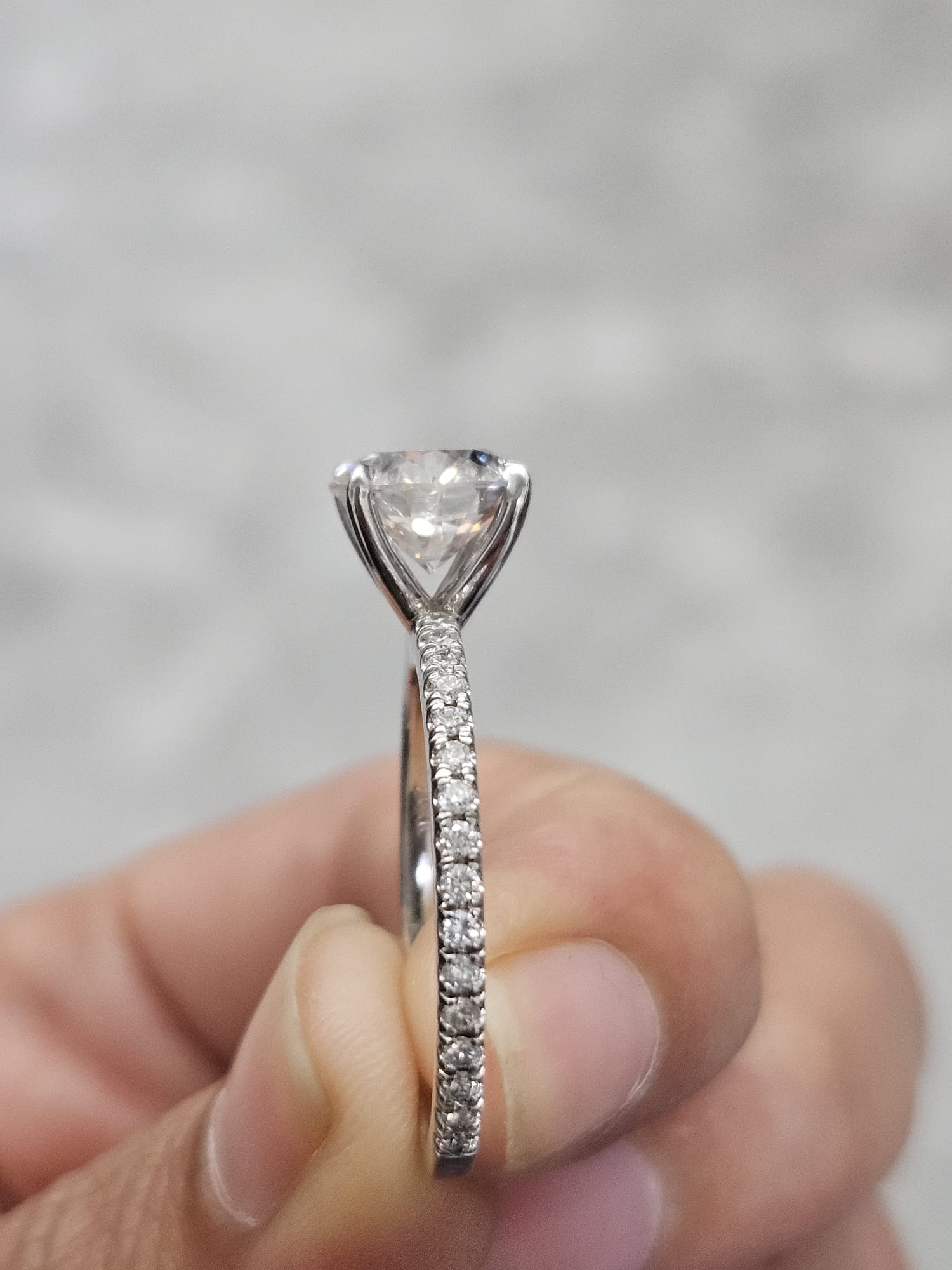 IGI 1.70ct Round White Gold Lab Diamond Ring