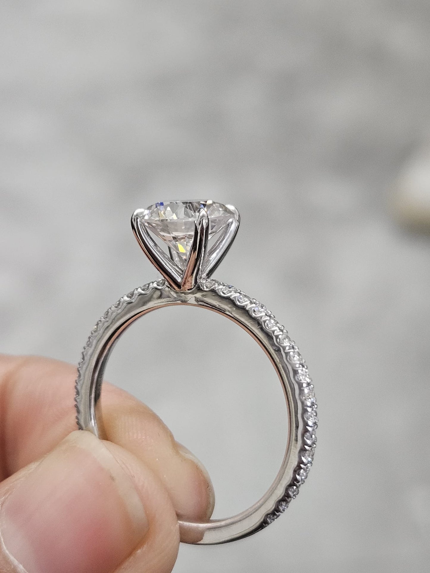 IGI 1.70ct Round White Gold Lab Diamond Ring