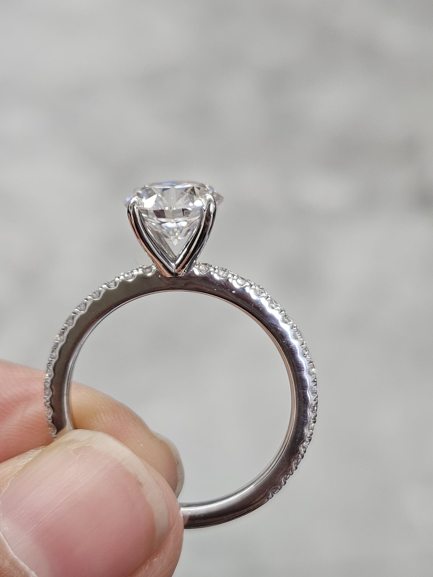 IGI 1.70ct Round White Gold Lab Diamond Ring