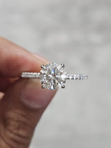 IGI 1.70ct Round White Gold Lab Diamond Ring