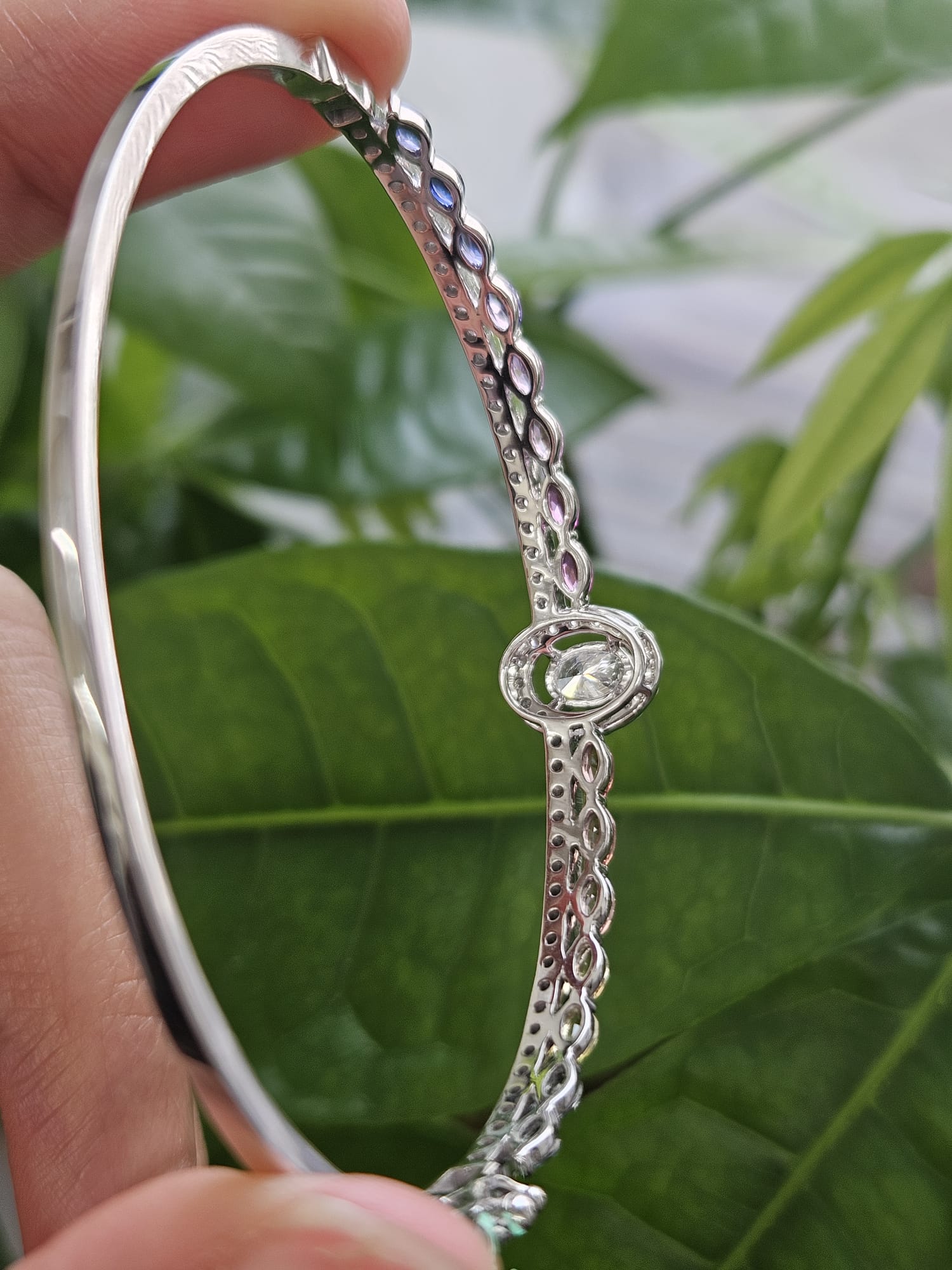 1.25ct White Gold Color Lab Diamond Bracelet Bangle