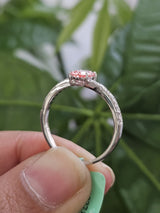 0.72ct White Gold Oval Pink Lab Diamond Ring