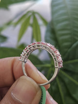 1.78ct White Gold Pink Radiant Shape Lab Diamond Half Eternity Band