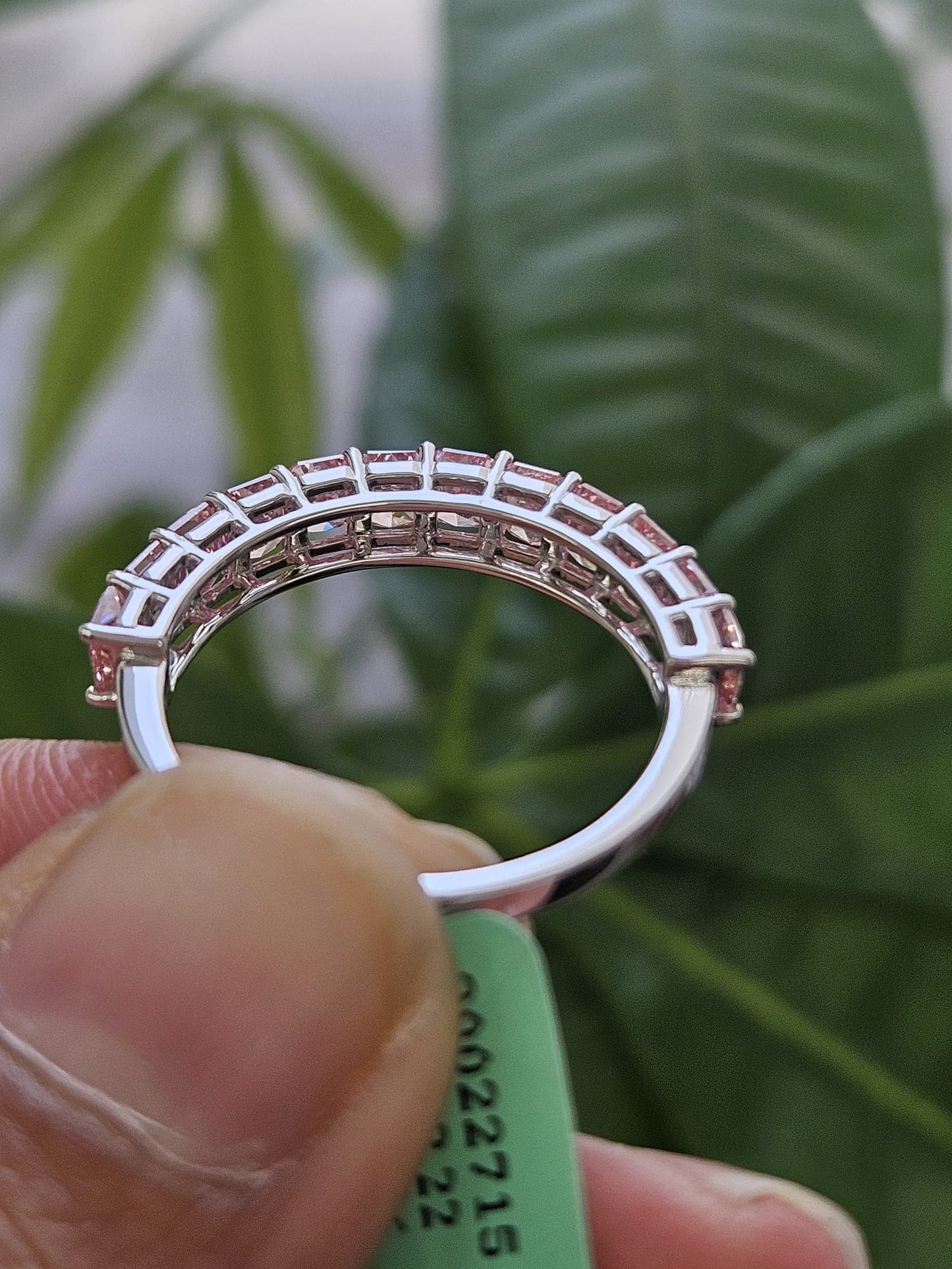 1.78ct White Gold Pink Radiant Shape Lab Diamond Half Eternity Band