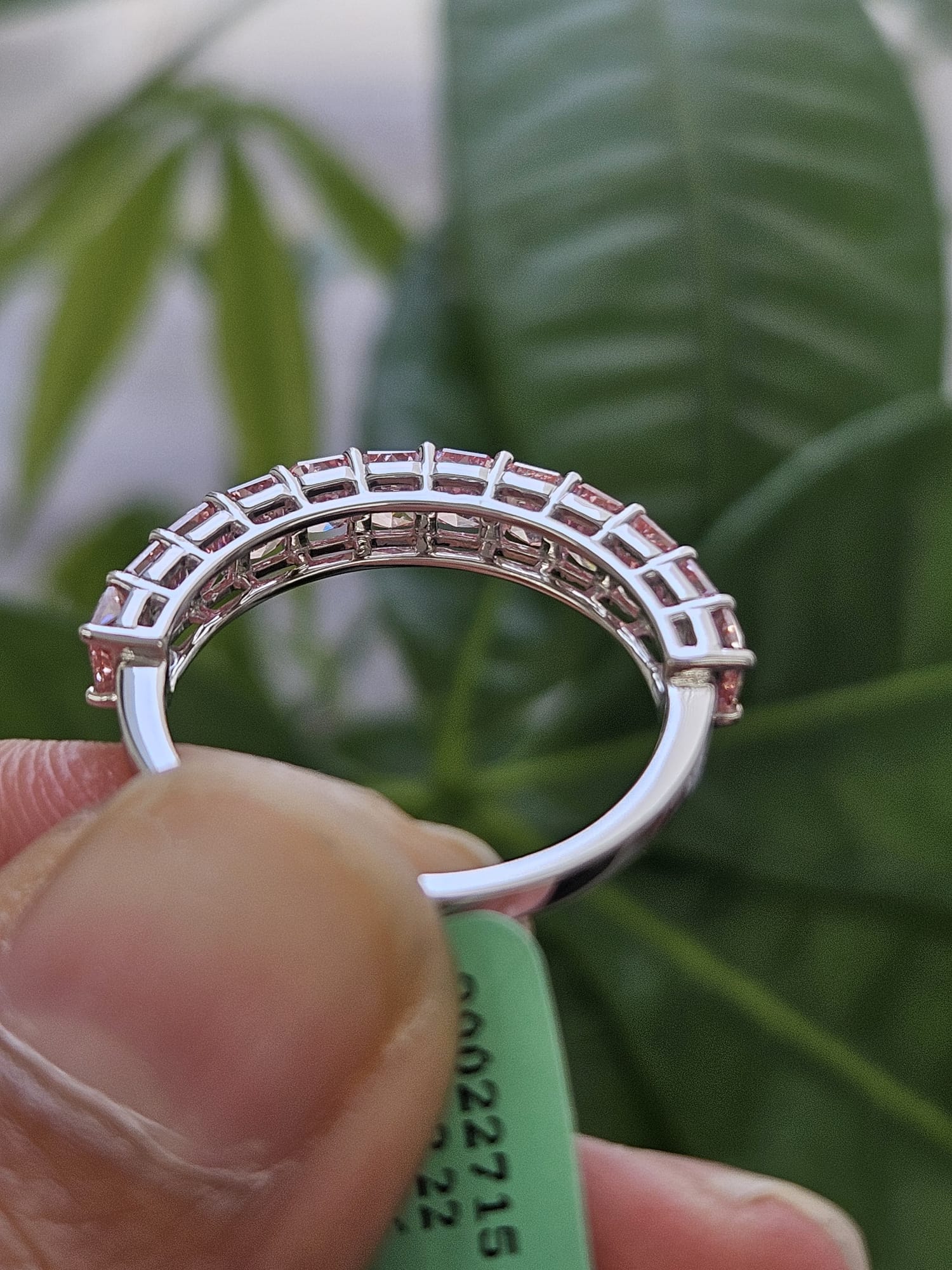 1.78ct White Gold Pink Radiant Shape Lab Diamond Half Eternity Band