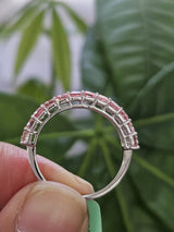 1.78ct White Gold Pink Radiant Shape Lab Diamond Half Eternity Band