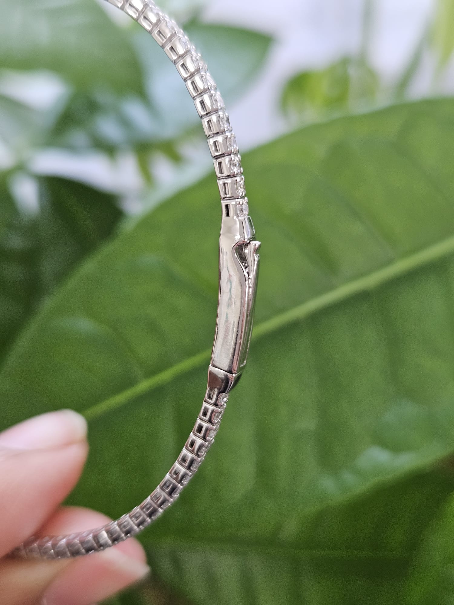 1.51ct White Gold Lab Diamond Tennis Bangle