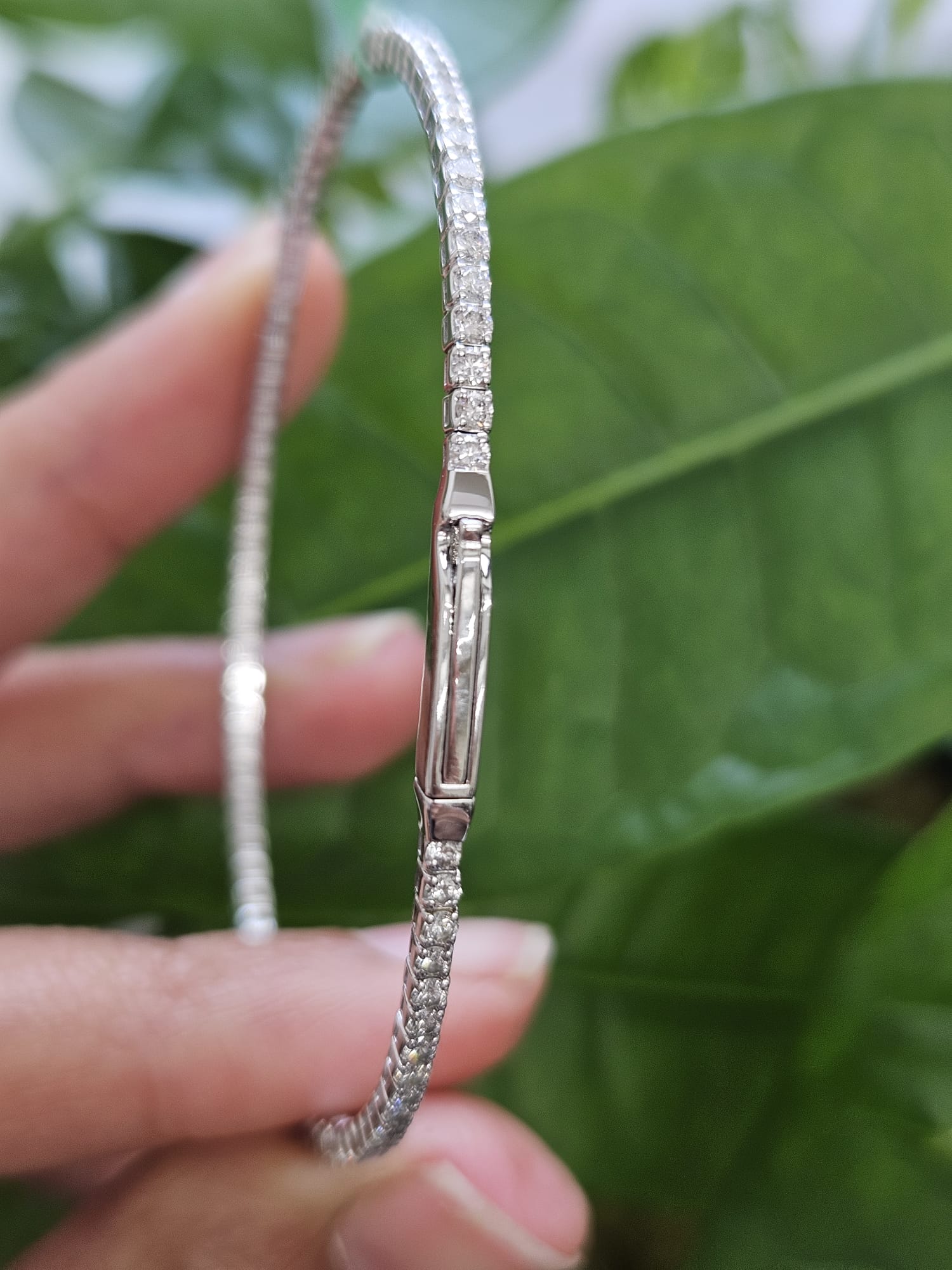 1.51ct White Gold Lab Diamond Tennis Bangle