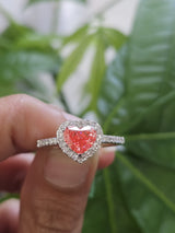 1.45ct White Gold Pink Heart Shape Lab Diamond Ring