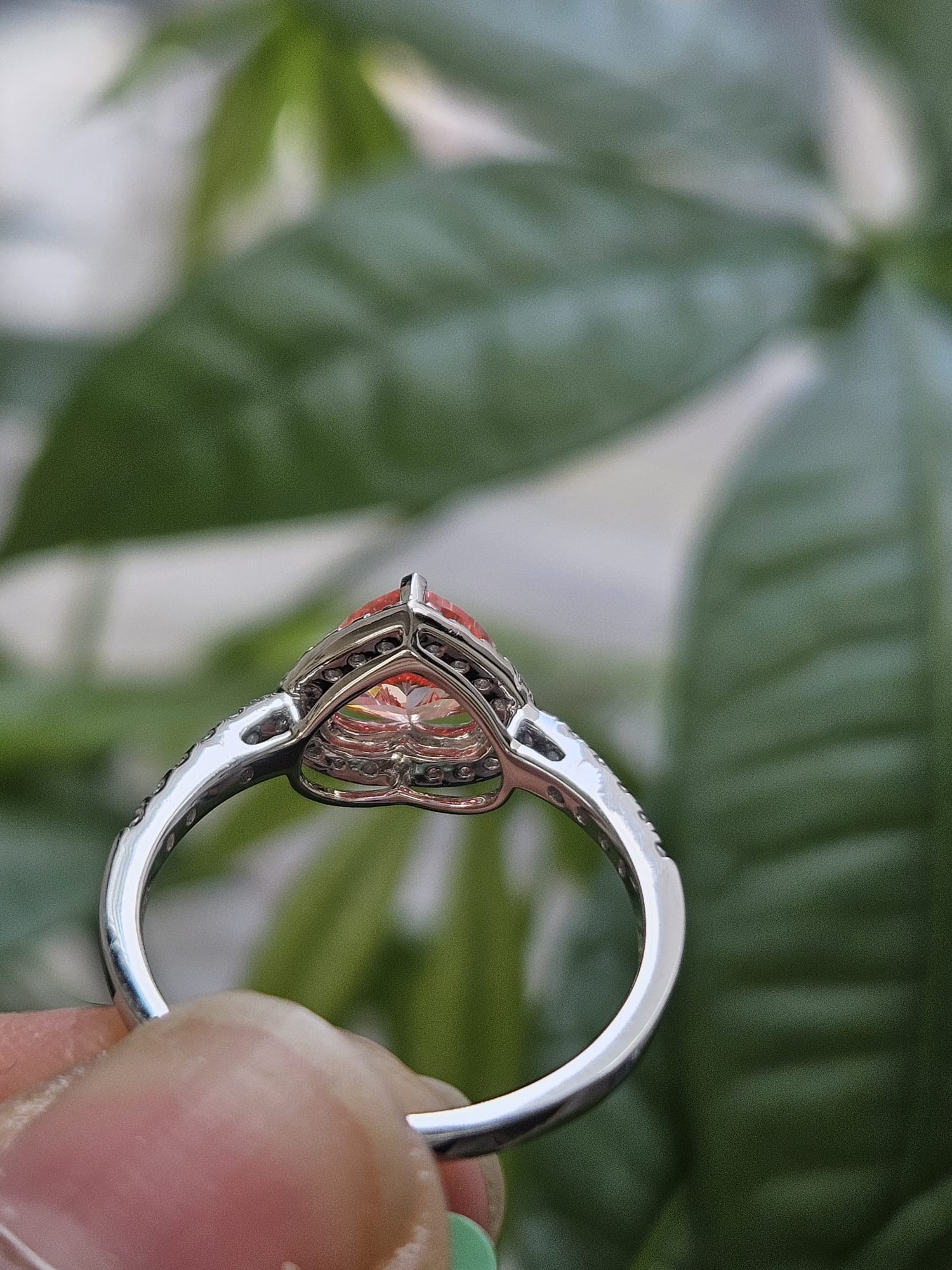 1.45ct White Gold Pink Heart Shape Lab Diamond Ring