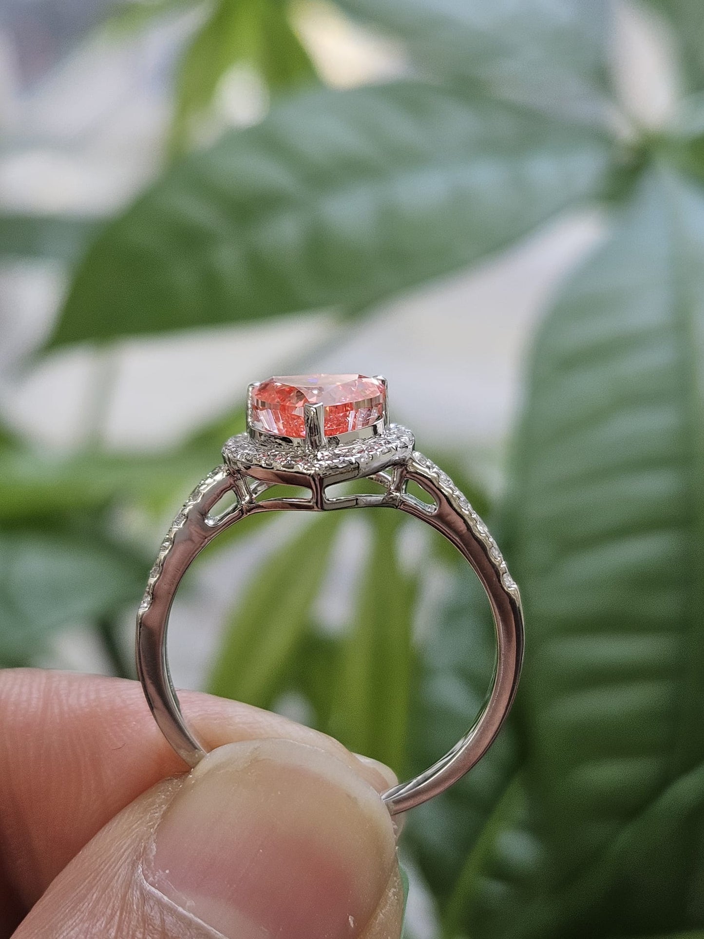 1.45ct White Gold Pink Heart Shape Lab Diamond Ring
