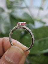 1.08ct White Gold Pink Heart Shape Lab Diamond Ring