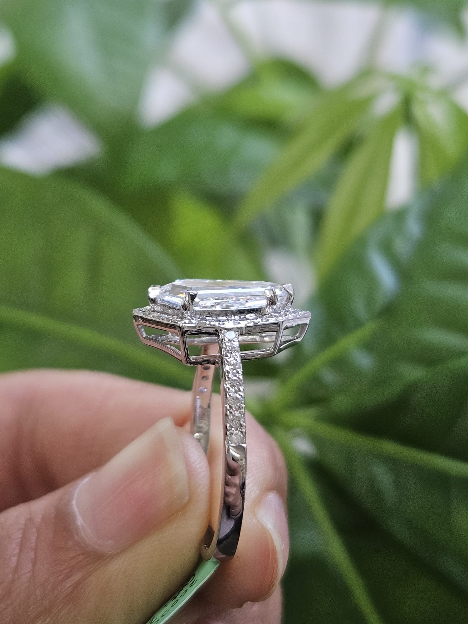 1.76ct White Gold Shield Shaped Lab Diamond Ring