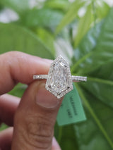 1.76ct White Gold Shield Shaped Lab Diamond Ring