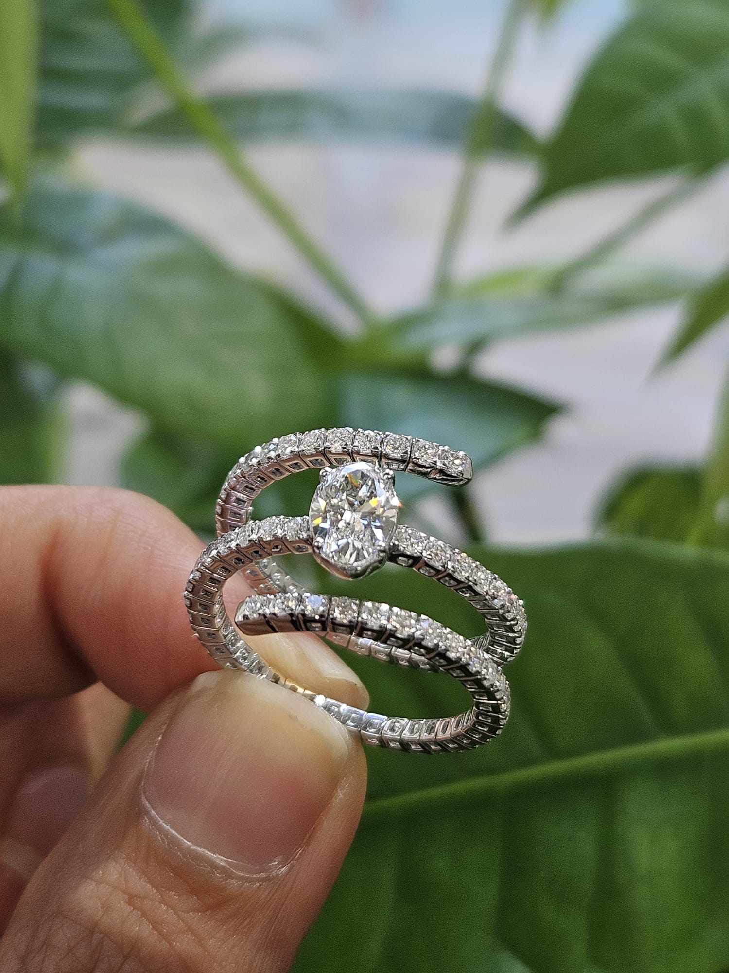 1.90ct White Gold Oval Lab Diamond Ring
