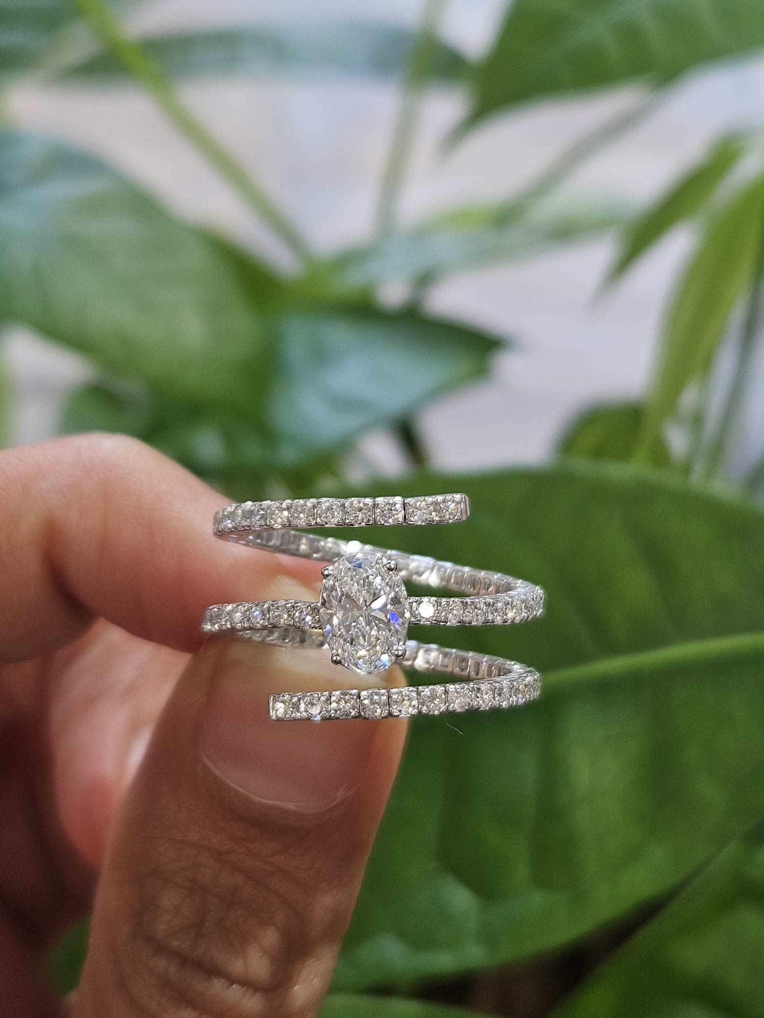 1.90ct White Gold Oval Lab Diamond Ring