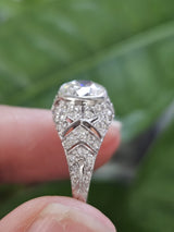1cttw Natural Lab Diamond Platinum Ring