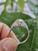 1cttw Natural Lab Diamond Platinum Ring