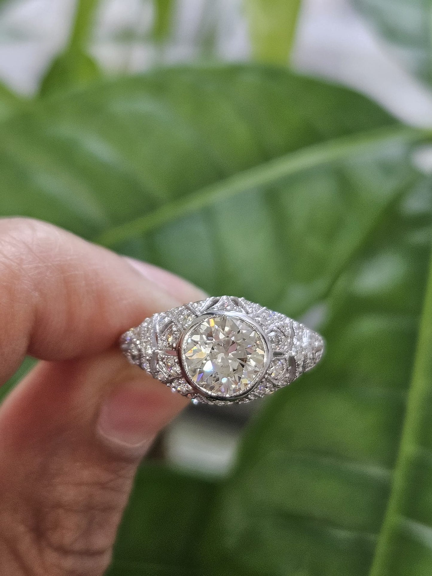 1cttw Natural Lab Diamond Platinum Ring