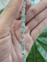 18.18Cttw Multi Shaped Green 7 White Lab Diamond 6.75"