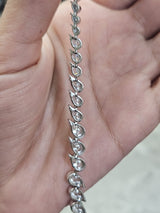 4.15Cttw White Gold Pear Shaped Lab Diamond 7" Bracelet