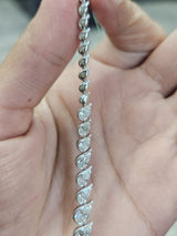 4.15Cttw White Gold Pear Shaped Lab Diamond 7" Bracelet