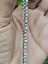 11.58Cttw White Gold Pink Radiant Shaped Lab Diamond 7.25" Bracelet
