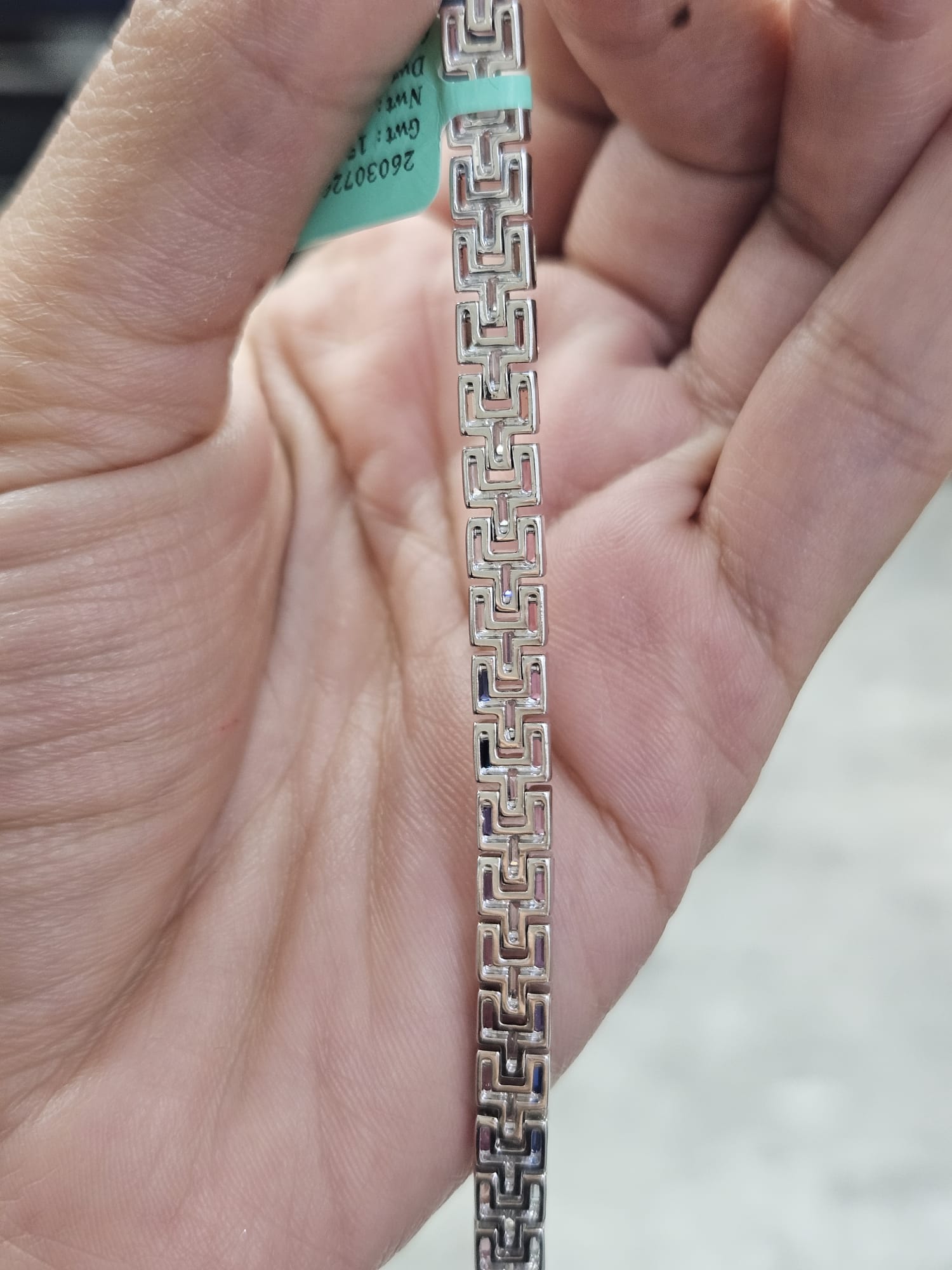 6.55Cttw Colored Bagutte Lab Diamond 7" Bracelet