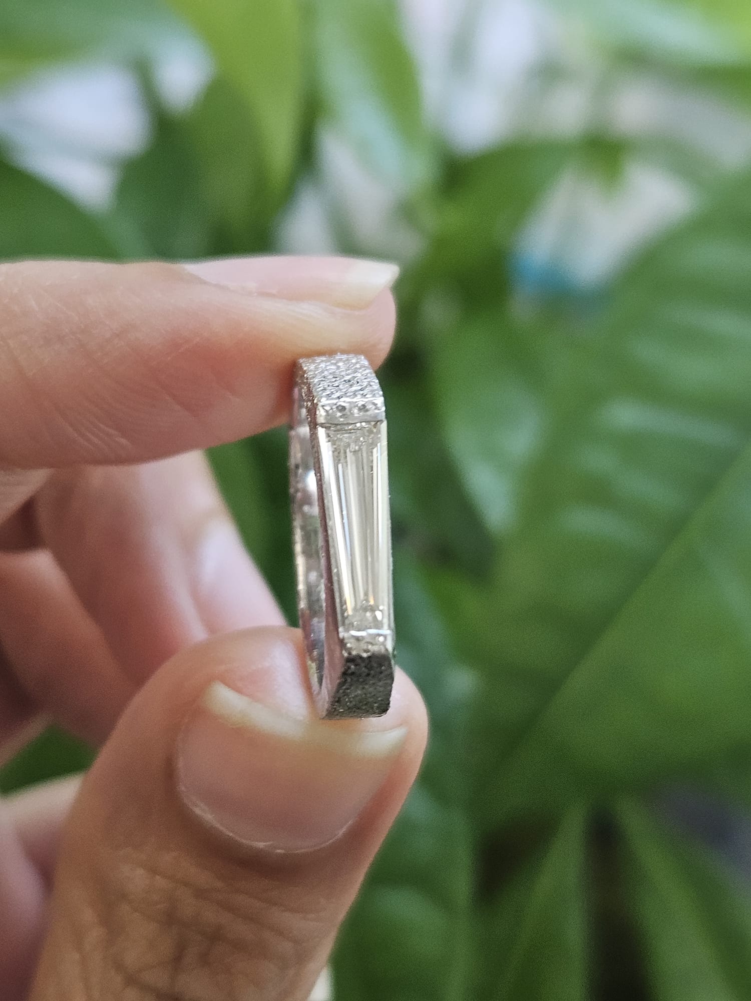 0.48ct Natural Diamond White Gold Lesor Spot finished Ring