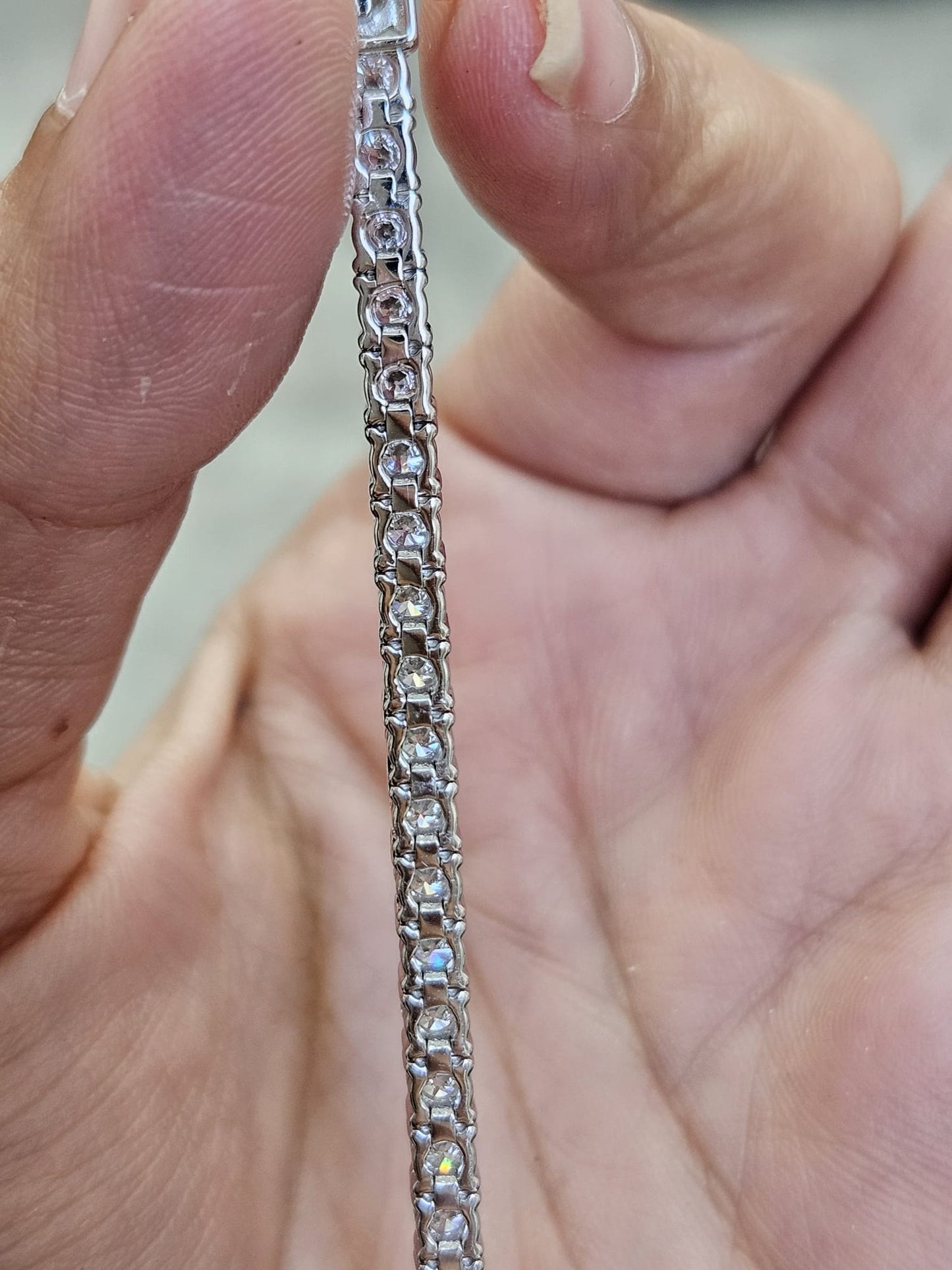 5.35cttw White Gold "Stronger Link" Lab Diamond 7" Tennis Bracelet