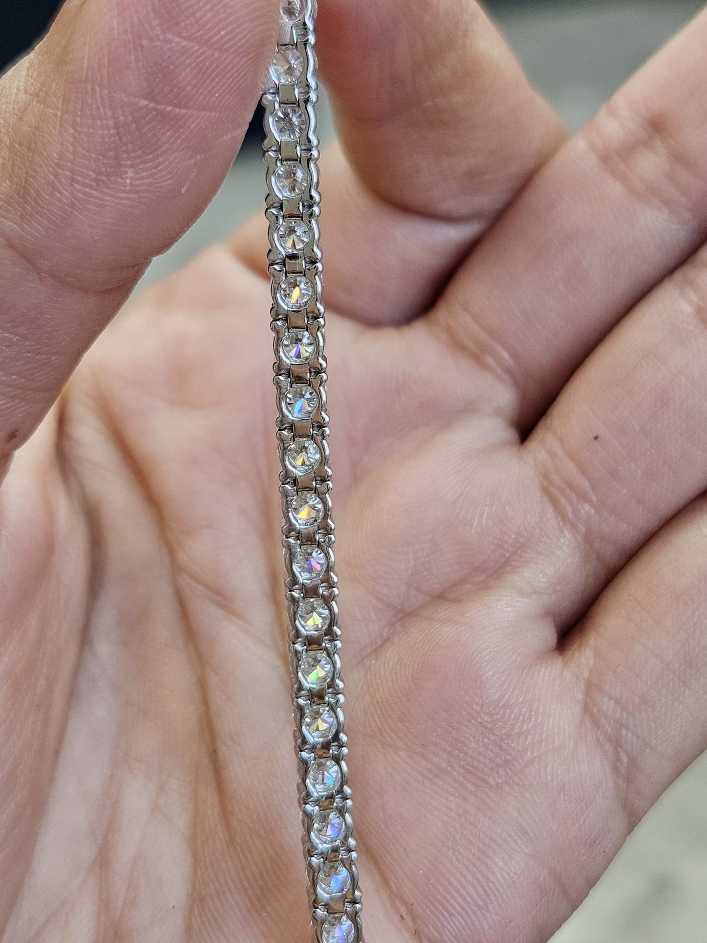 7.90cttw "Stronger Link" White Gold Lab Diamond 7" Tennis Bracelet