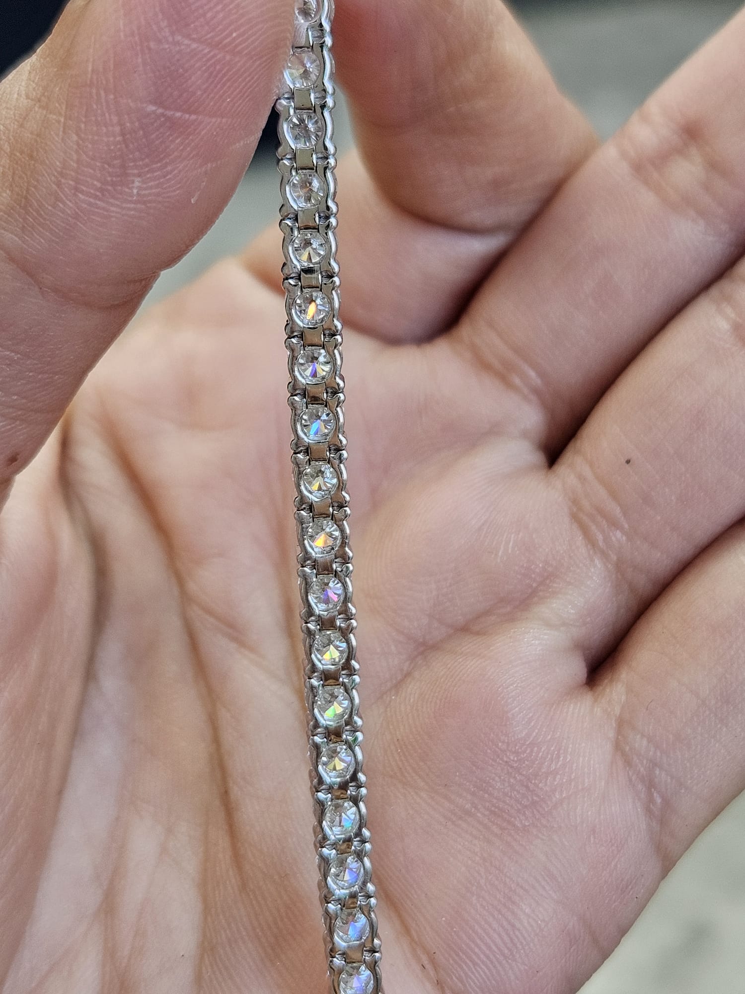 7.90cttw "Stronger Link" White Gold Lab Diamond 7" Tennis Bracelet