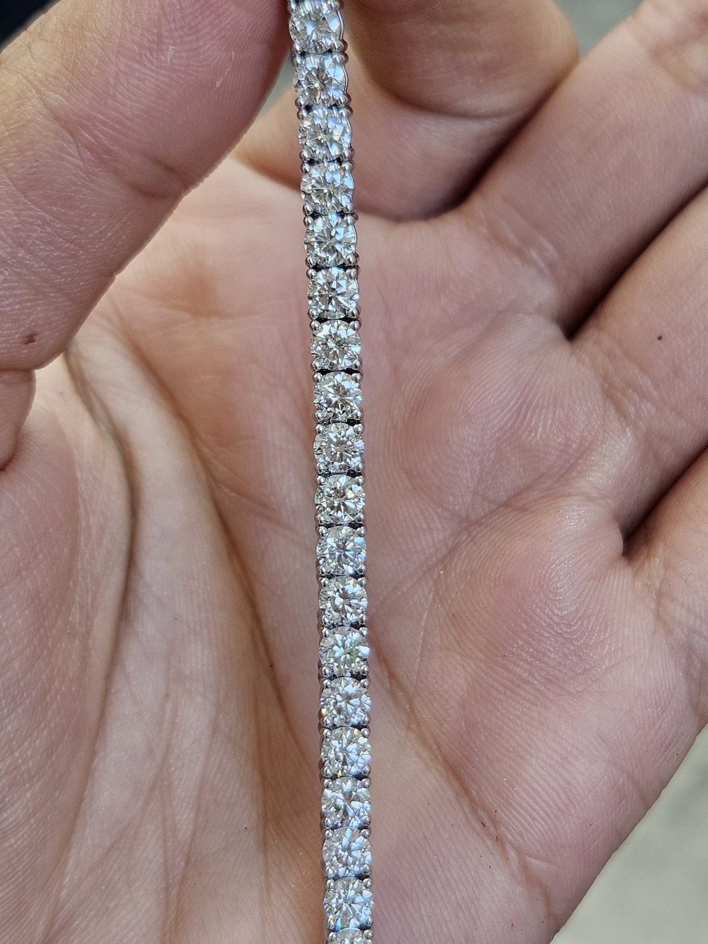 7.90cttw "Stronger Link" White Gold Lab Diamond 7" Tennis Bracelet
