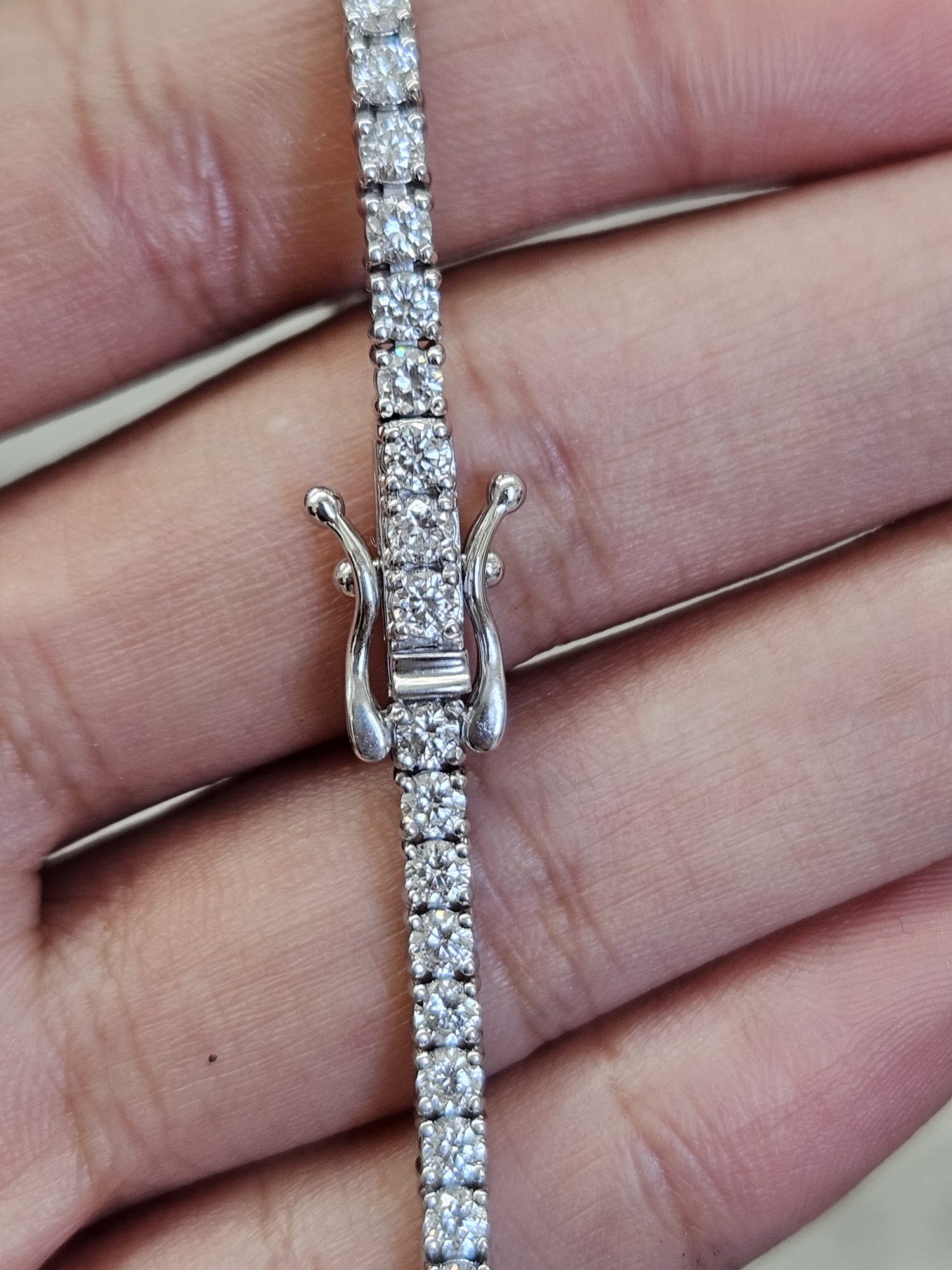 3.45cttw White Gold Lab Diamond 7" Tennis Bracelet