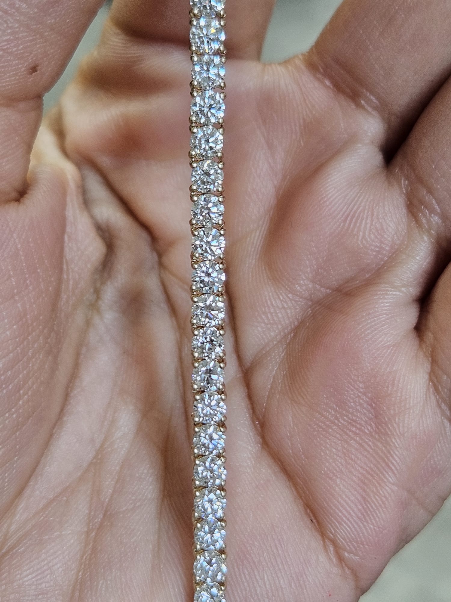 15.54cttw Yellow Gold Lab Diamond 17" Tennis Necklace