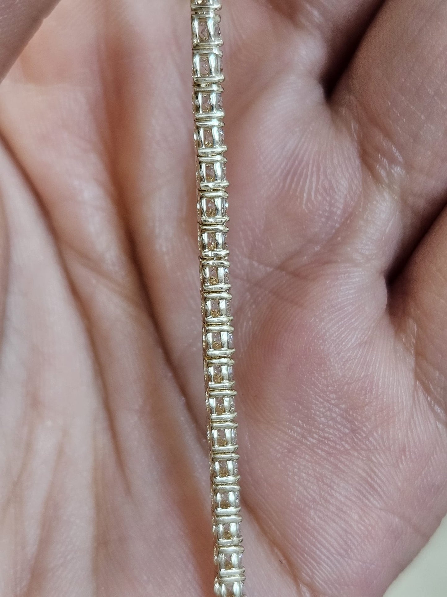 7.84cttw Yellow Gold Lab Diamond 18" Tennis Necklace