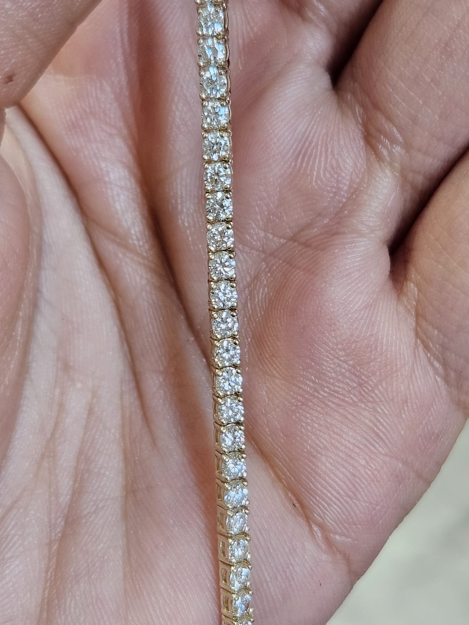 7.84cttw Yellow Gold Lab Diamond 18" Tennis Necklace