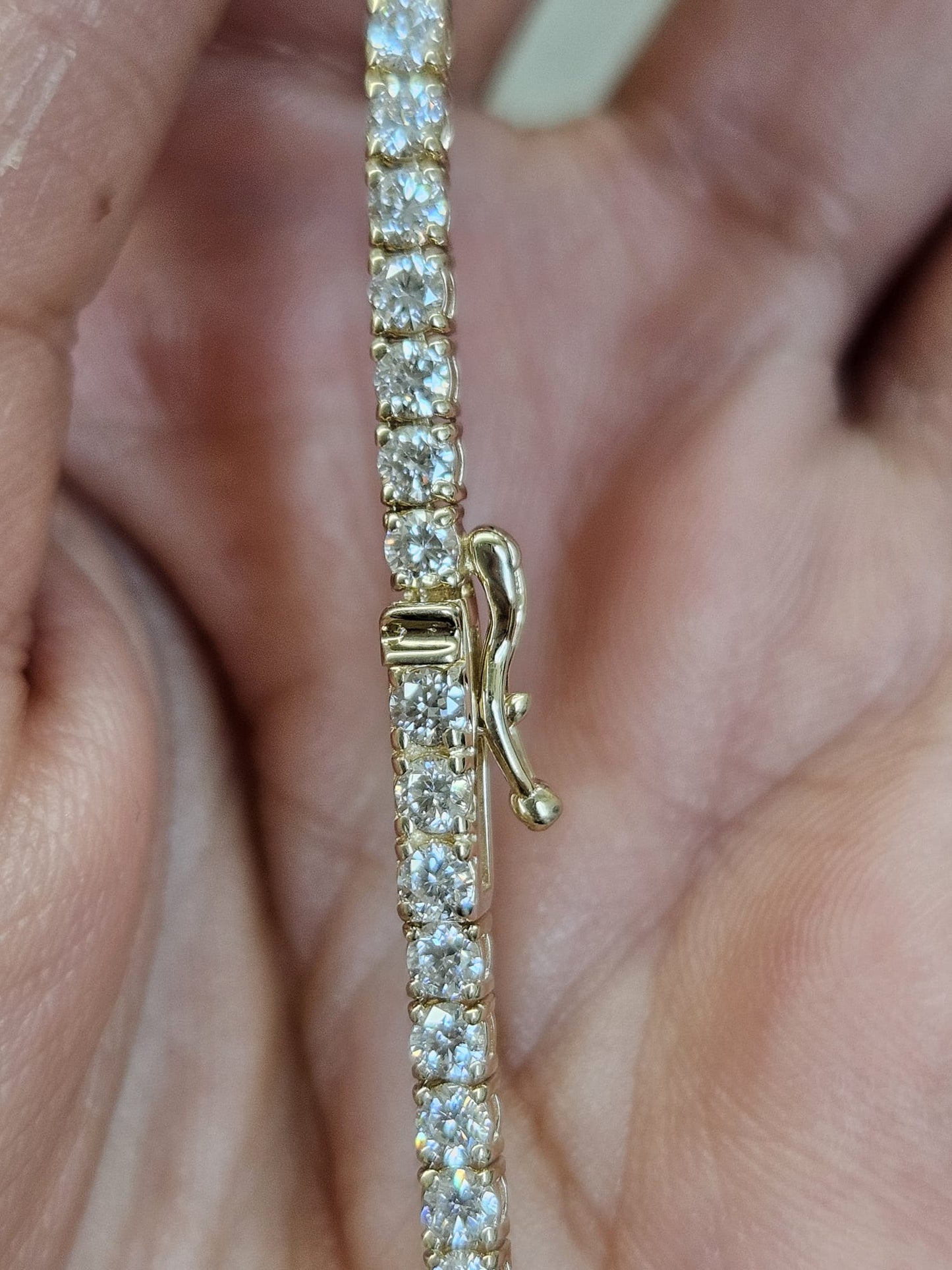7.97cttw Yellow Gold Lab Diamond 18" Tennis Necklace