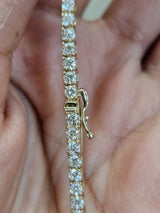 7.97cttw Yellow Gold Lab Diamond 18" Tennis Necklace