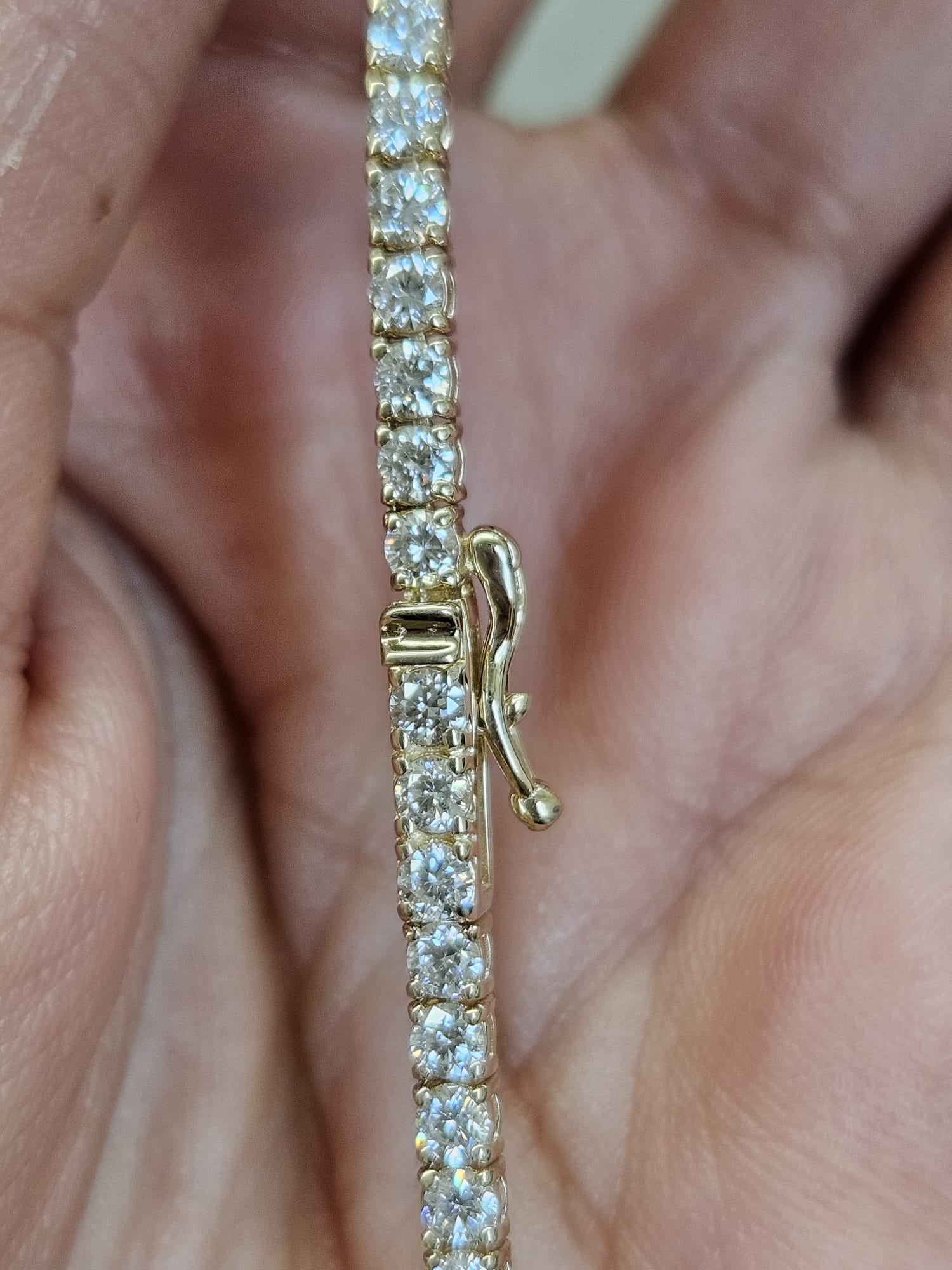 7.97cttw Yellow Gold Lab Diamond 18" Tennis Necklace