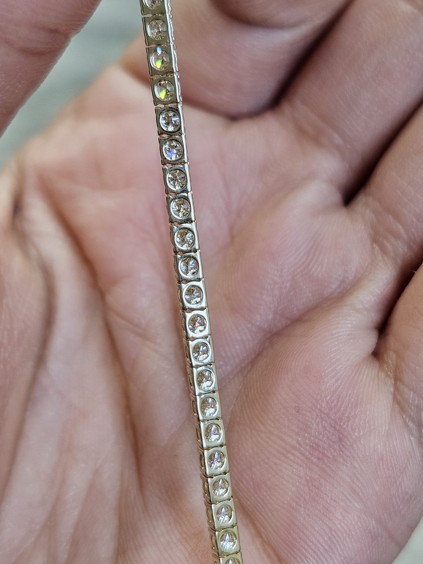 7.97cttw Yellow Gold Lab Diamond 18" Tennis Necklace