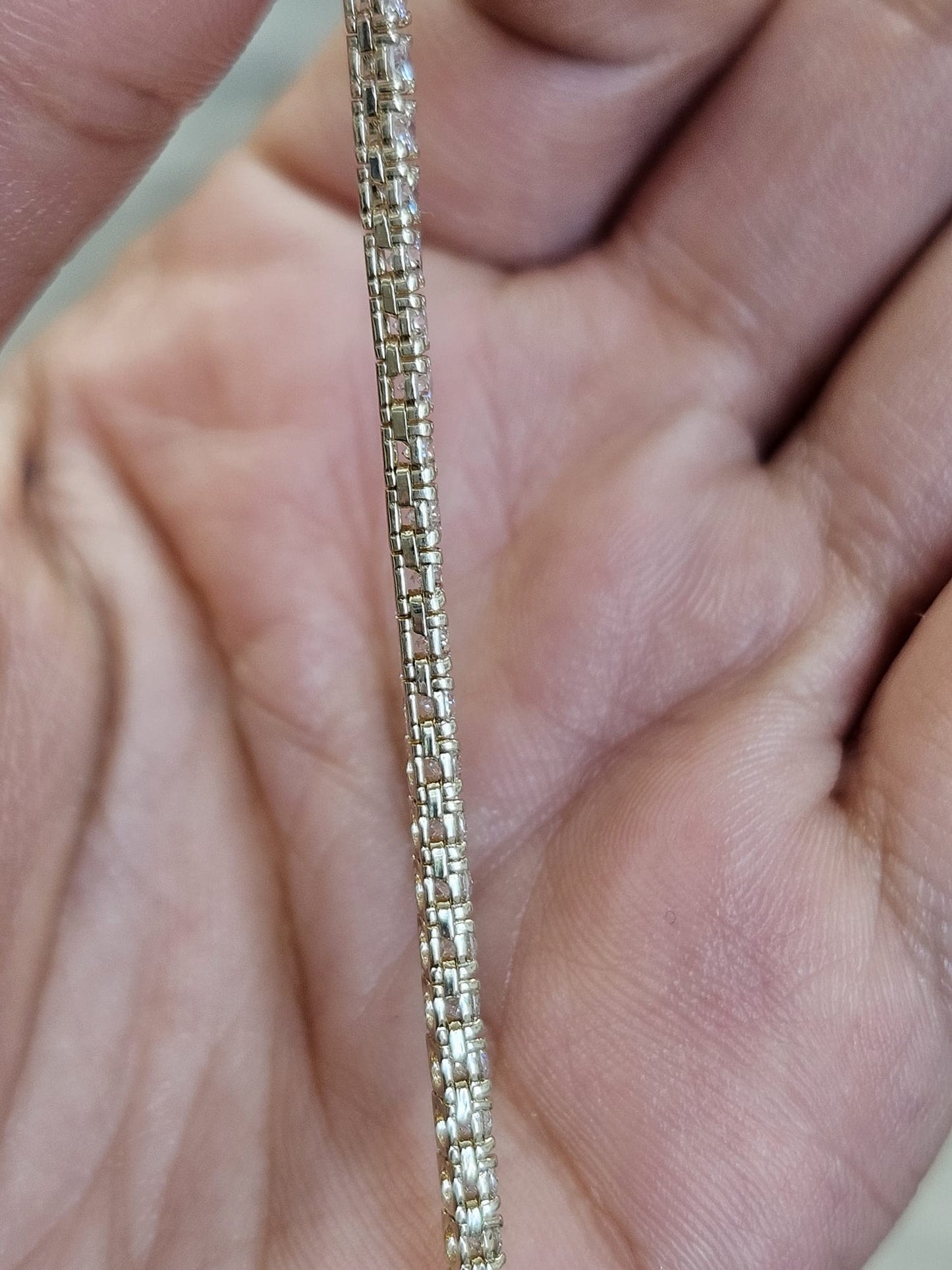 7.97cttw Yellow Gold Lab Diamond 18" Tennis Necklace