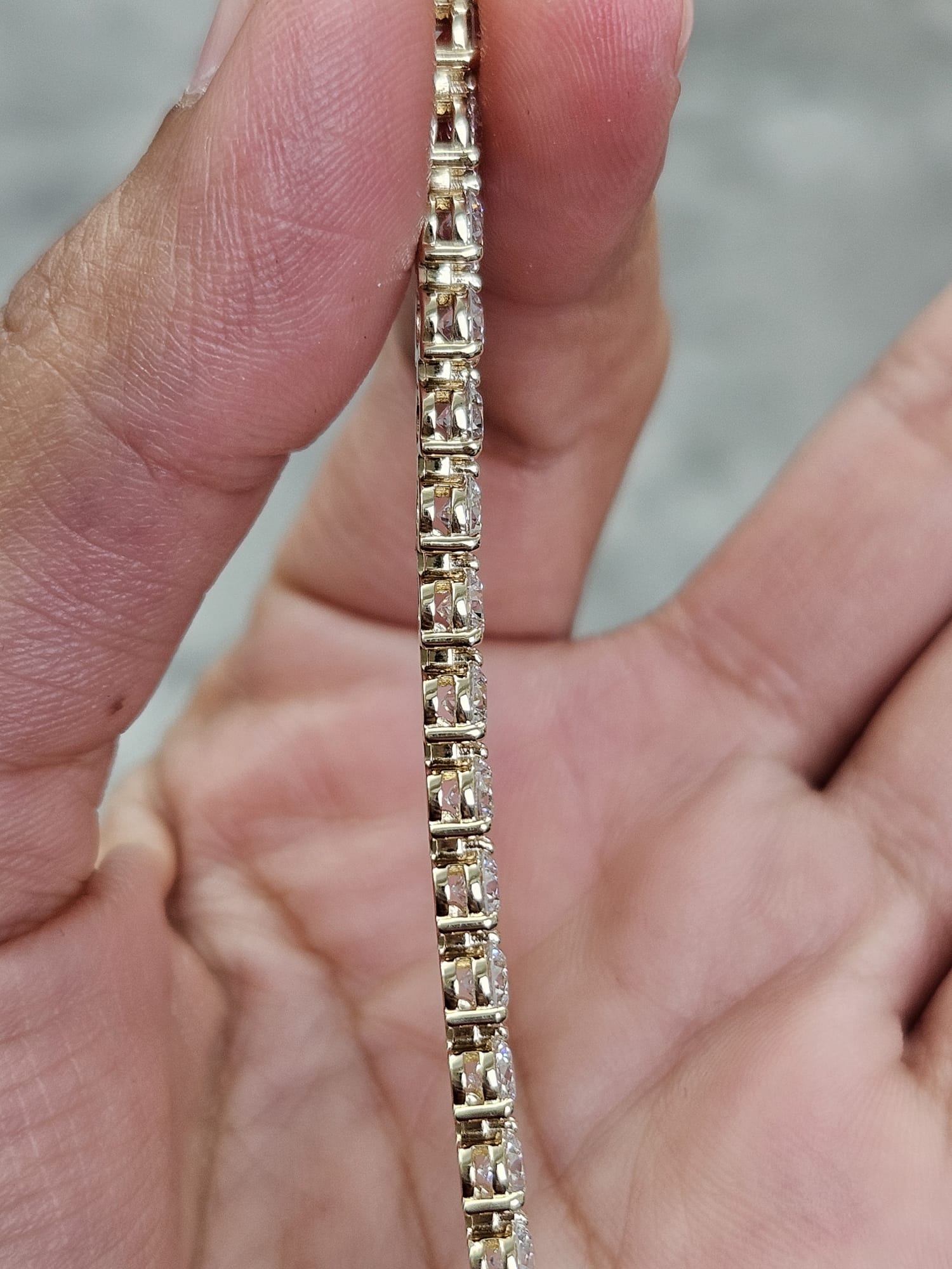 IGI 7.04cttw Yellow Gold 3 Prongs Lab Diamond 7.25" Tenis Bracelet