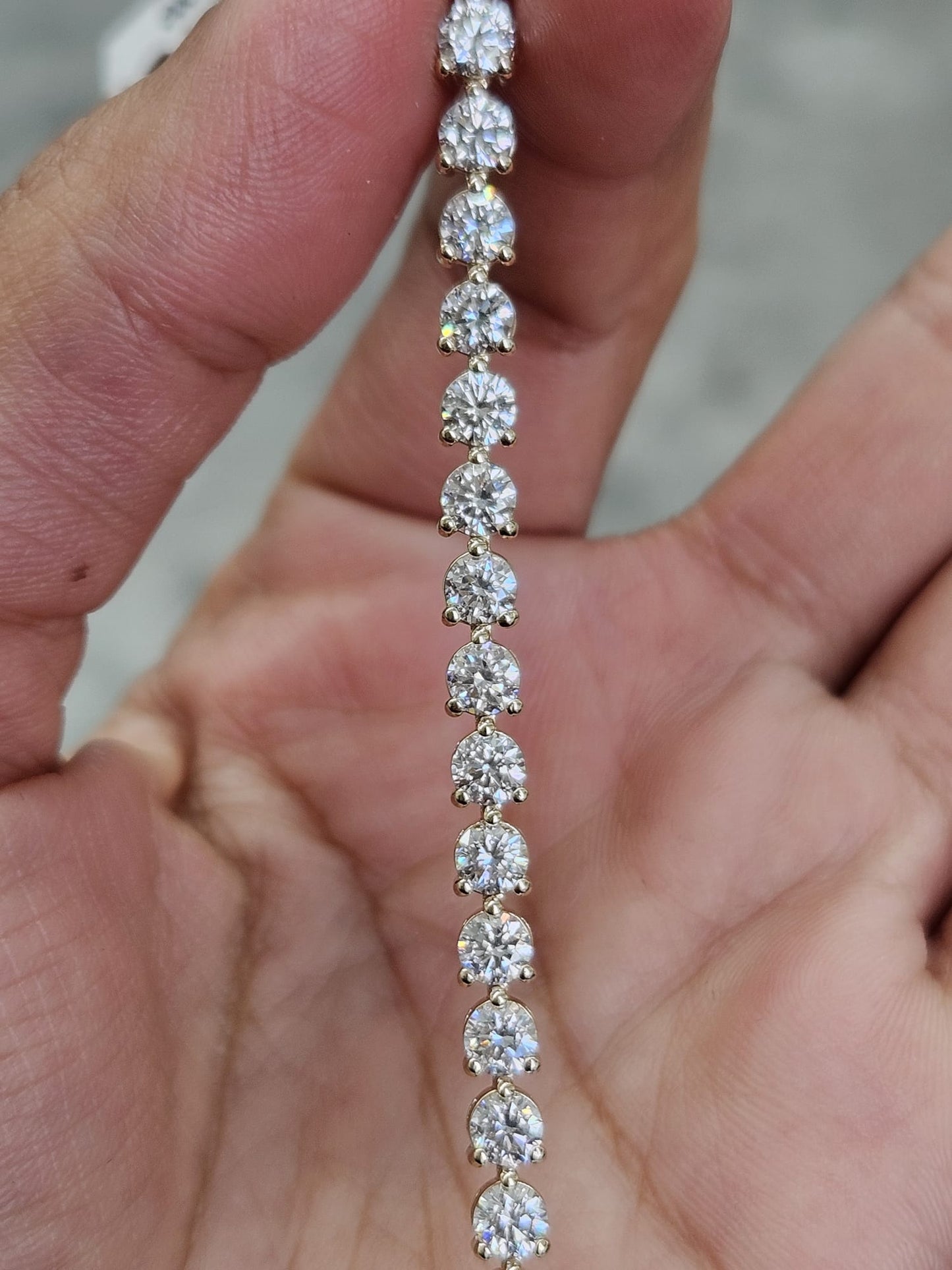 IGI 7.04cttw Yellow Gold 3 Prongs Lab Diamond 7.25" Tenis Bracelet