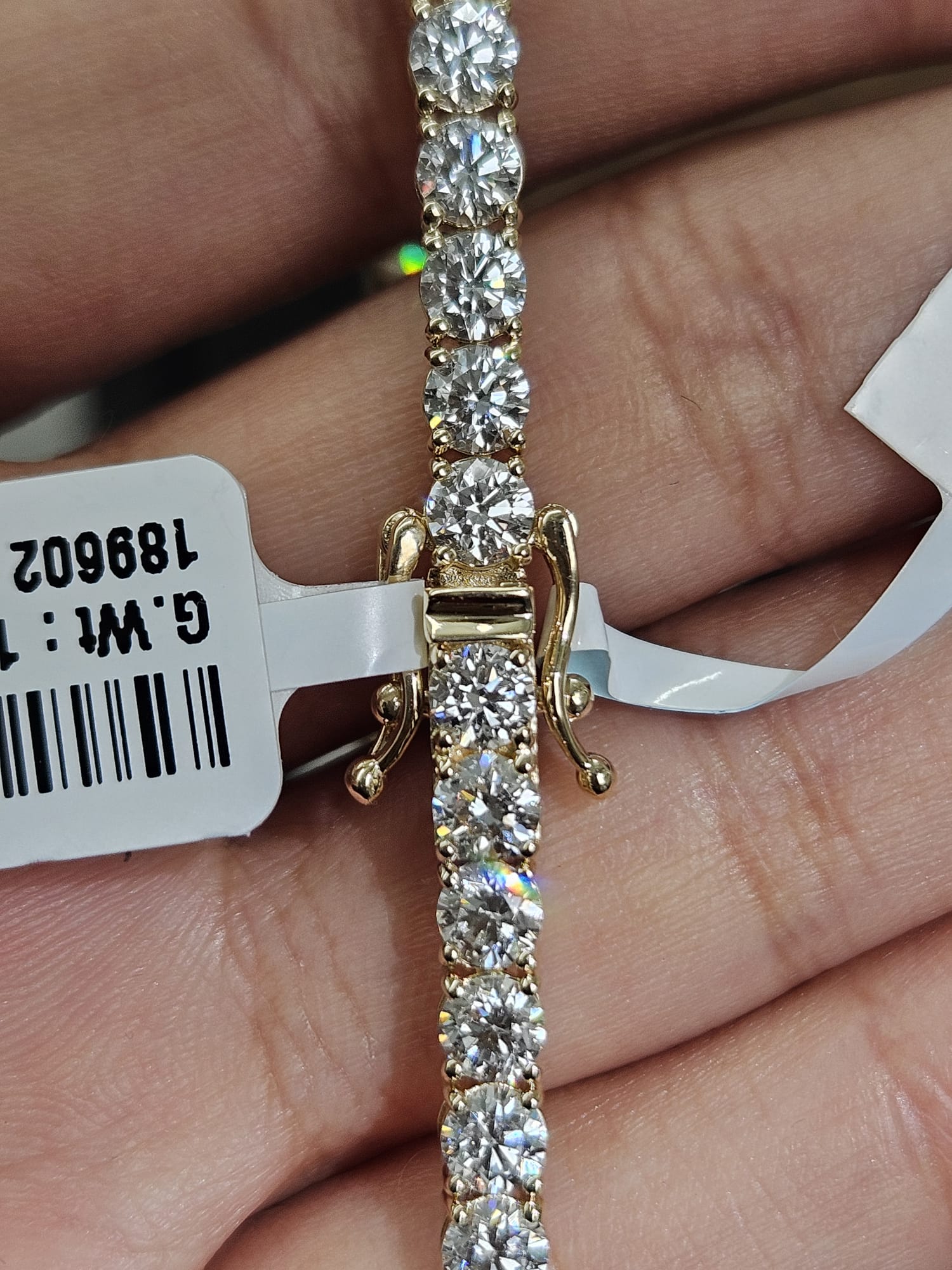 IGI 8.57cttw Yellow Gold Lab Diamond 7.25" Tennis Bracelet