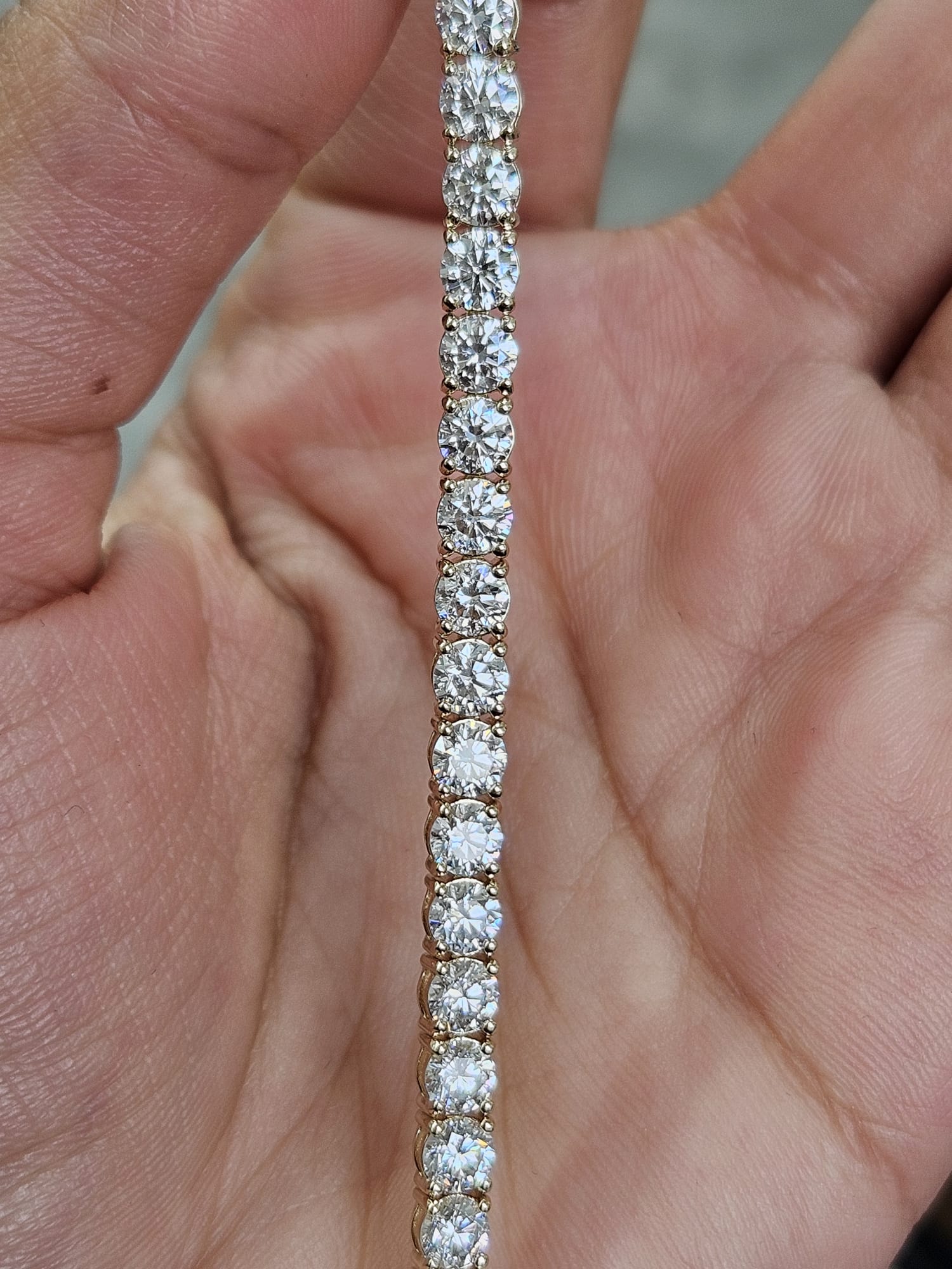 IGI 8.57cttw Yellow Gold Lab Diamond 7.25" Tennis Bracelet