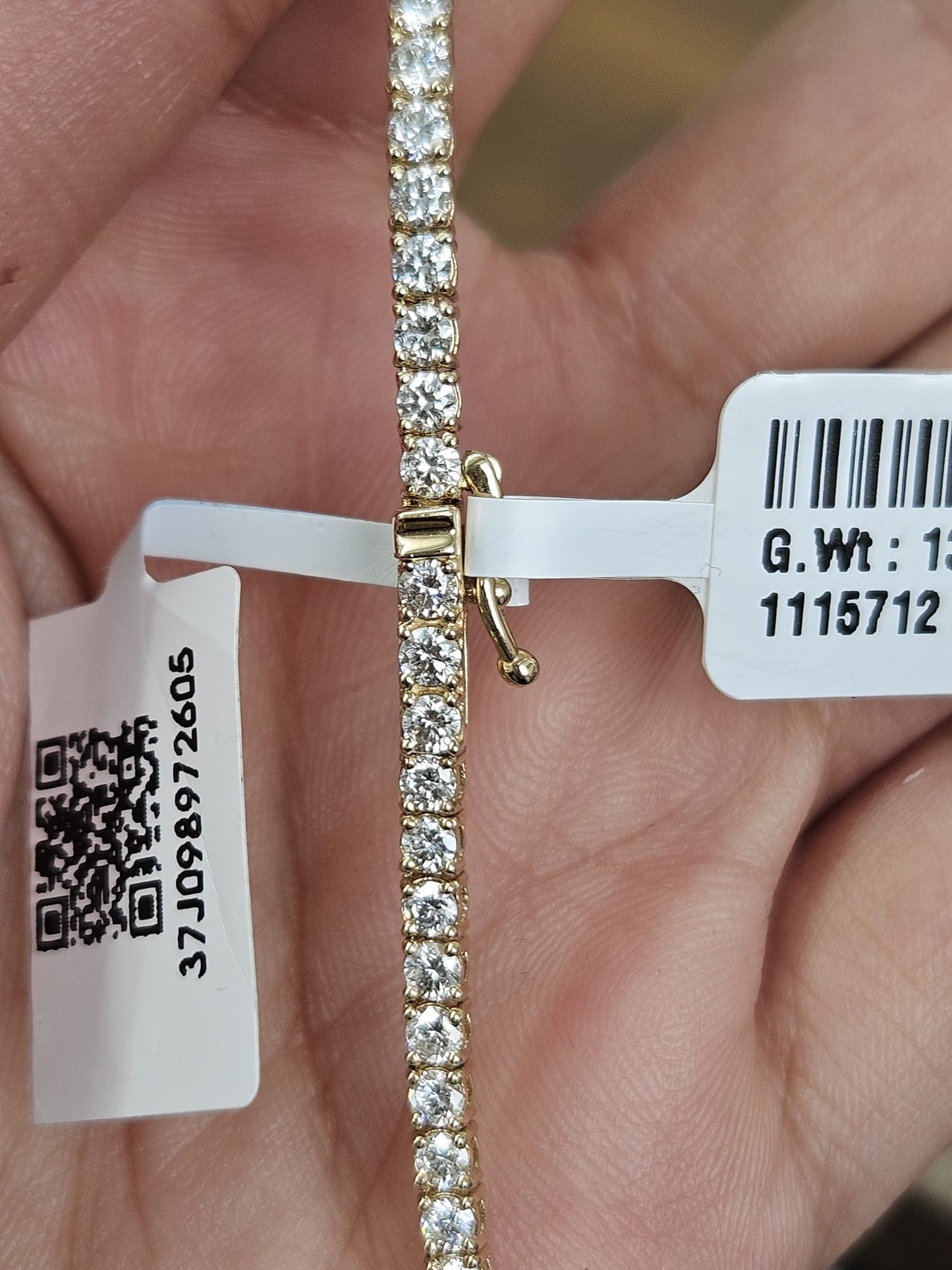 7.22cttw Yellow Gold Lab Diamond 17" Tennis Necklace