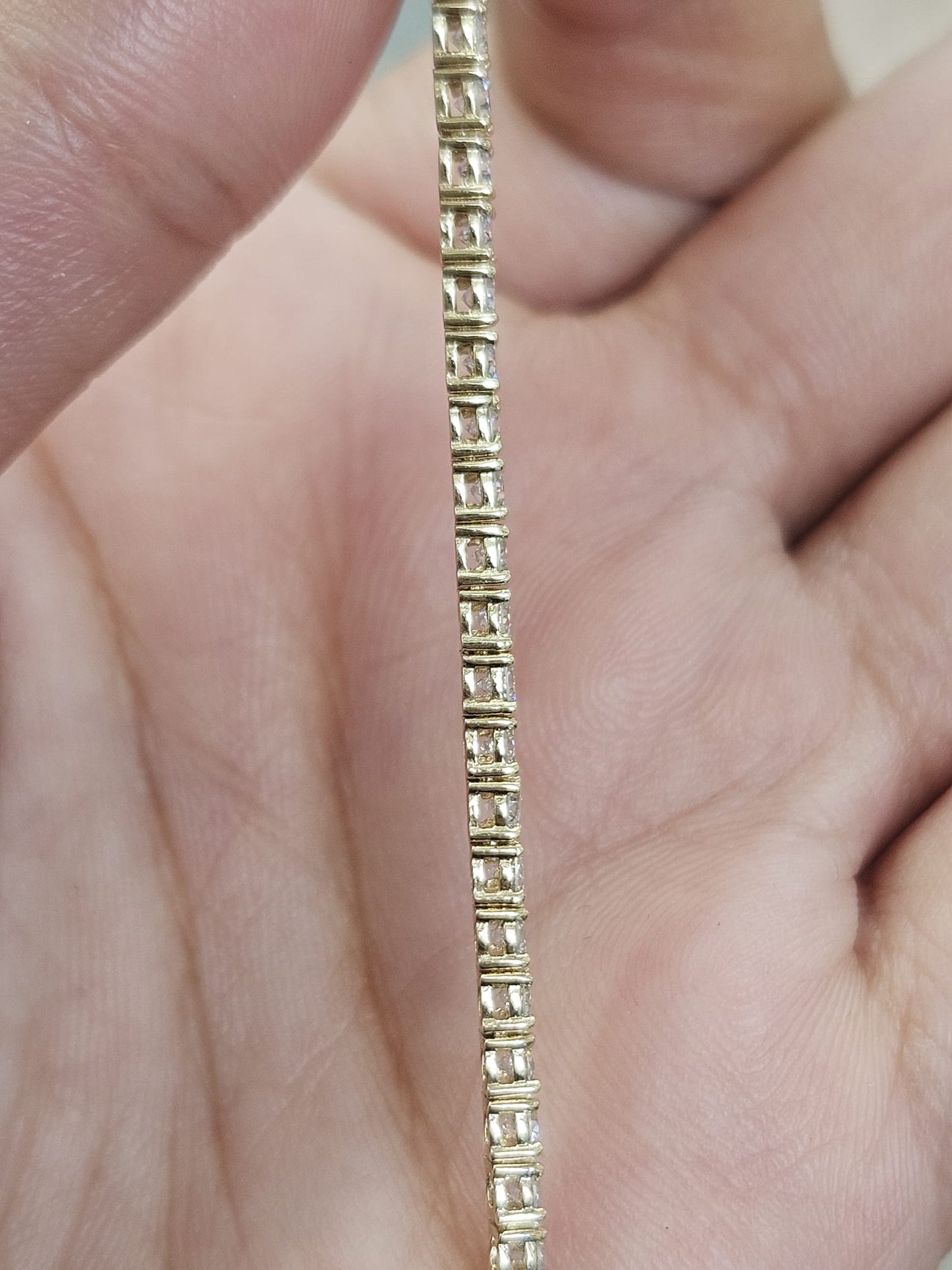 7.22cttw Yellow Gold Lab Diamond 17" Tennis Necklace