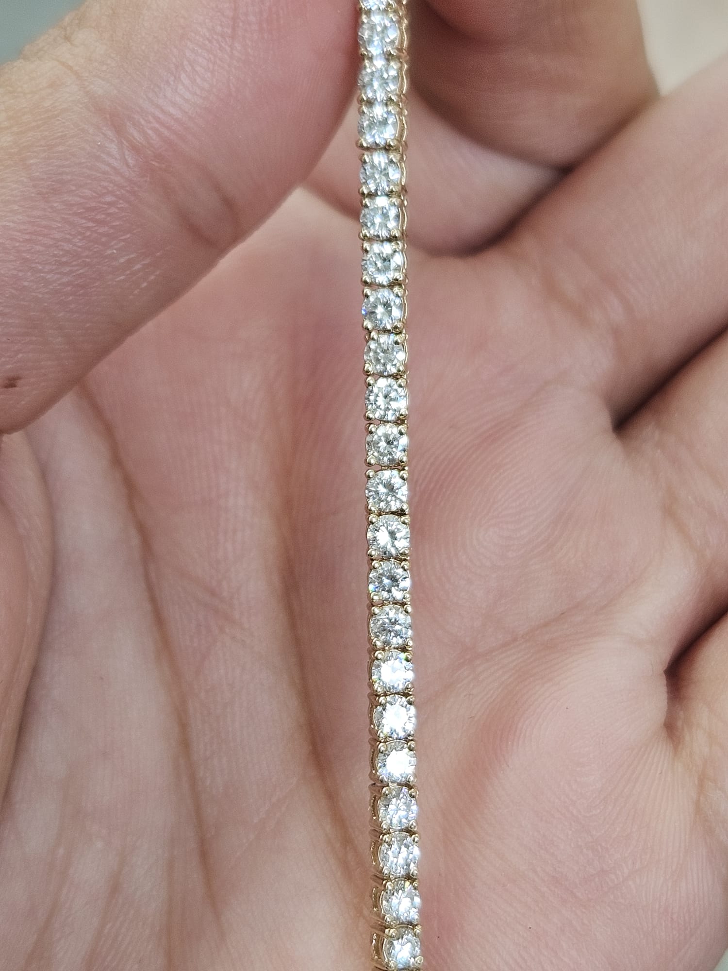 7.22cttw Yellow Gold Lab Diamond 17" Tennis Necklace
