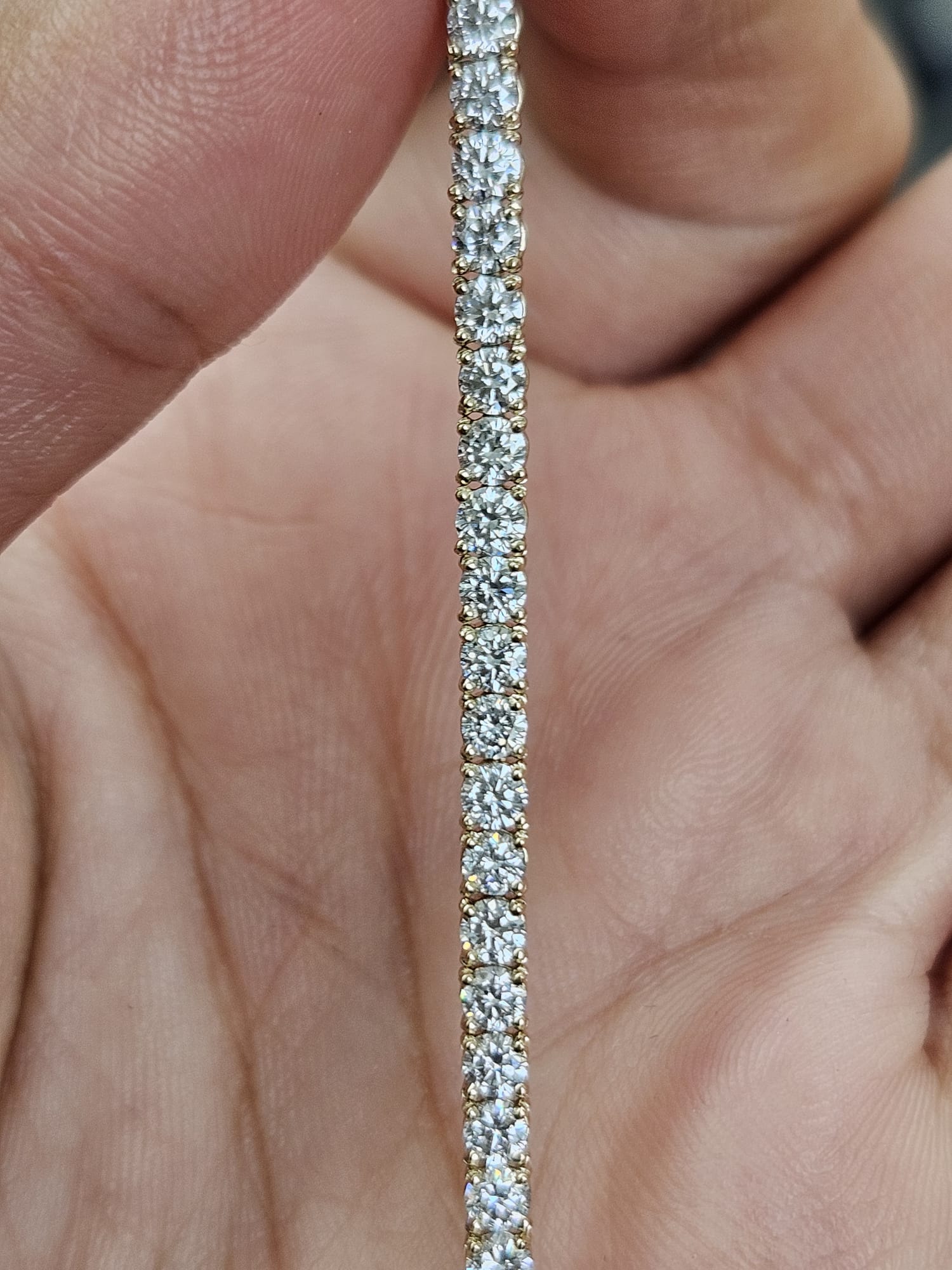 IGI 4cttw Yellow Gold Lab Diamond 7" Tennis Bracelet